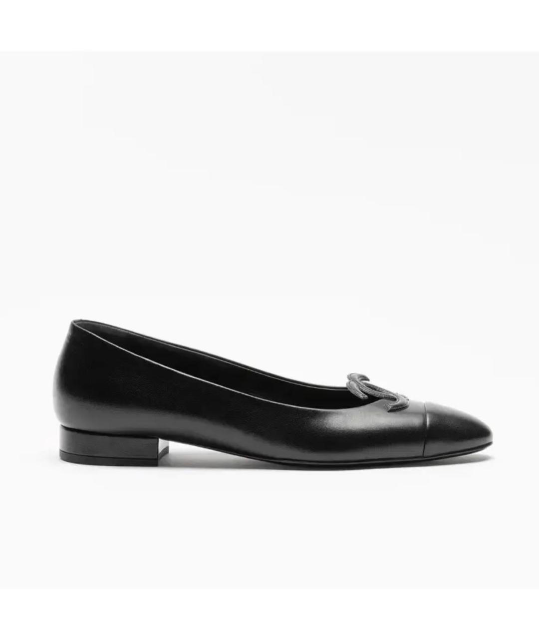 CHANEL Черные кожаные балетки, фото 5
