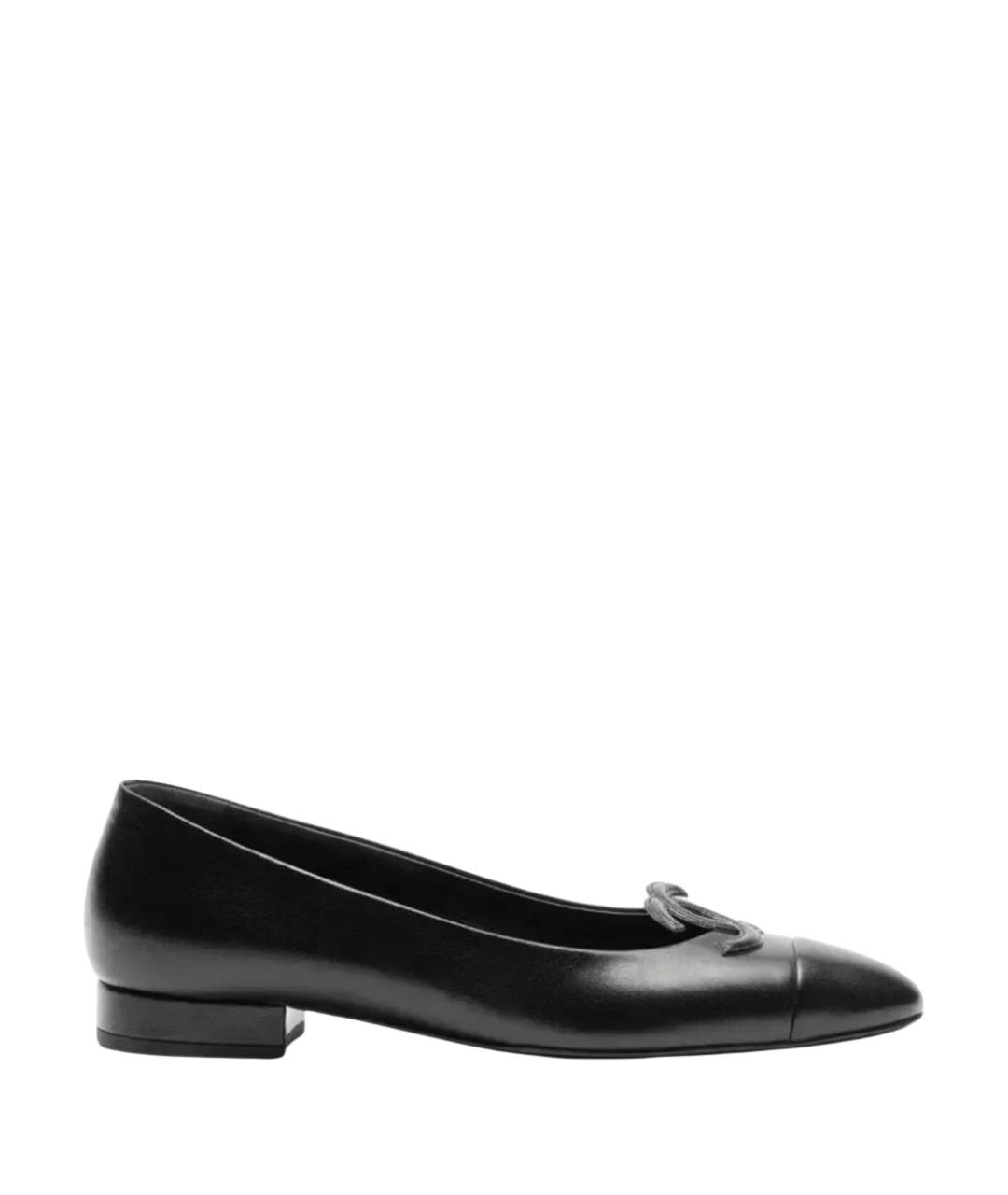 CHANEL Черные кожаные балетки, фото 1