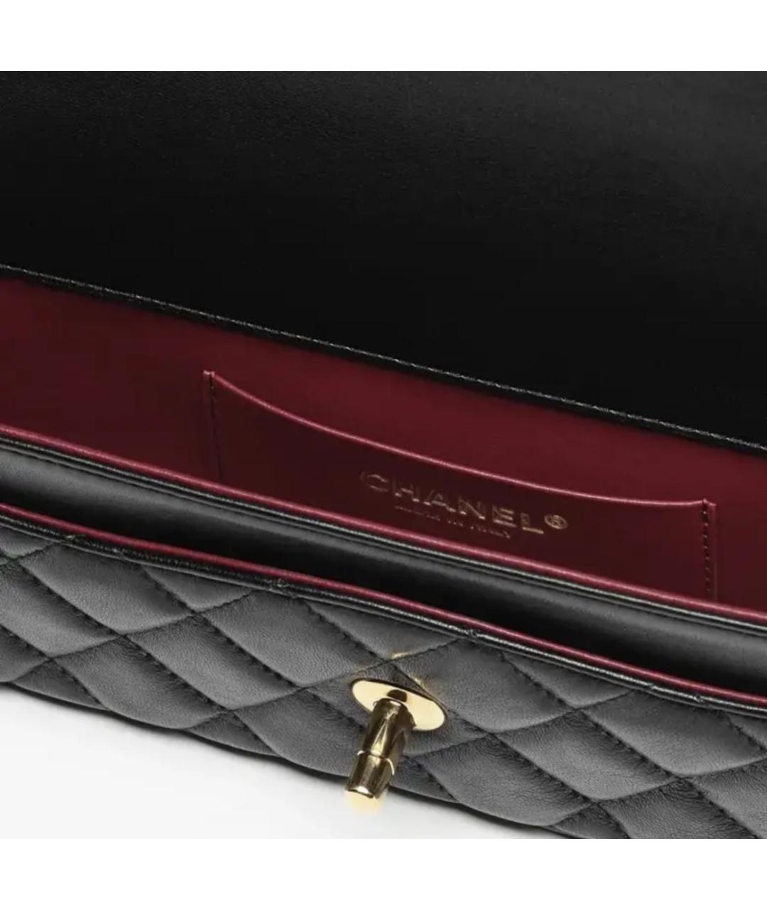 CHANEL Черная сумка через плечо из лакированной кожи, фото 5
