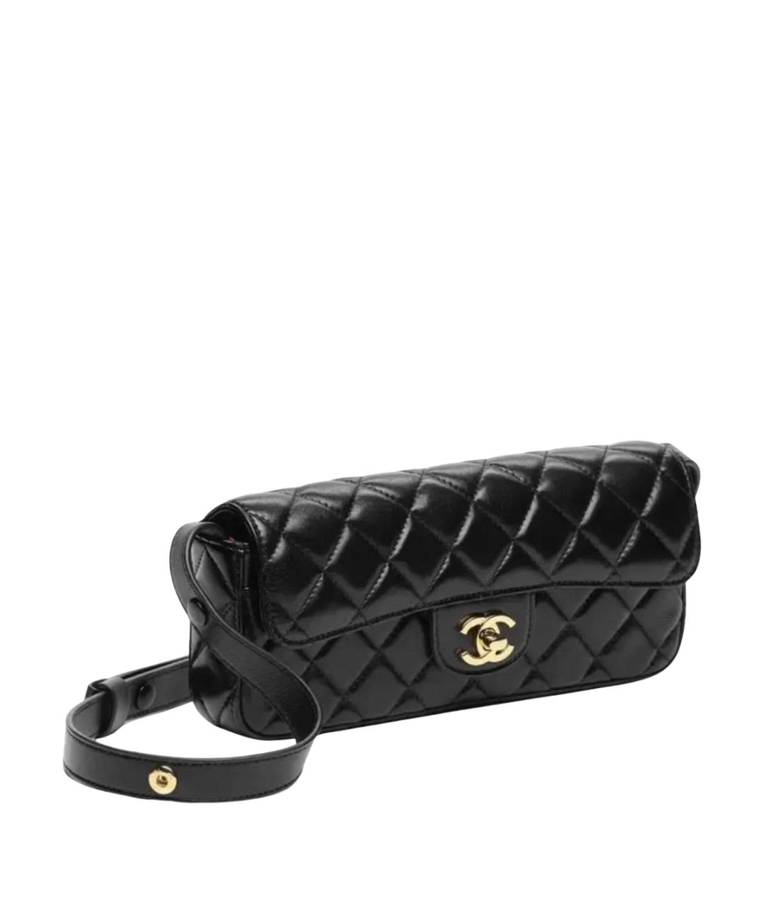 CHANEL Черная сумка через плечо из лакированной кожи, фото 1