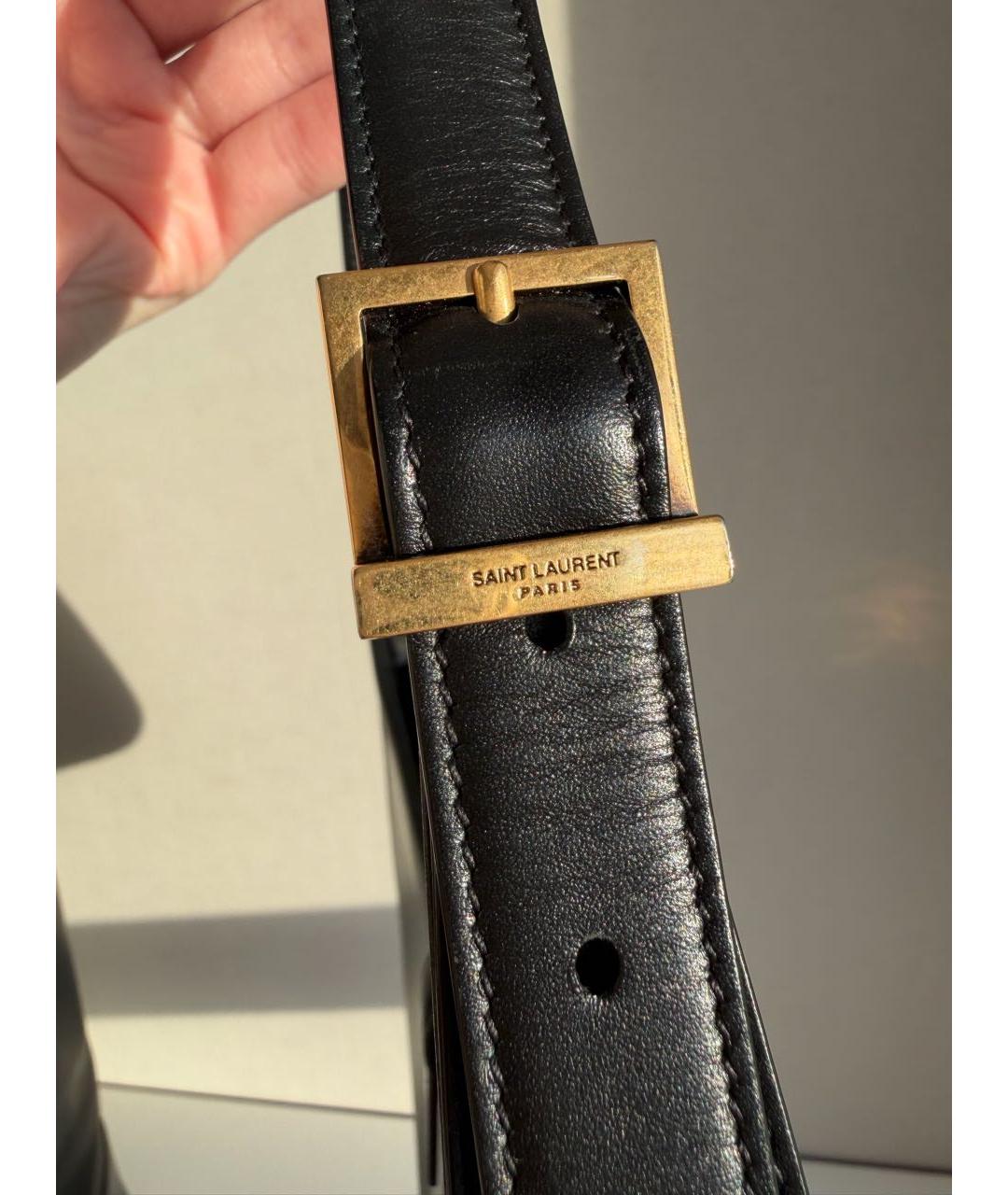 SAINT LAURENT Черная кожаная сумка с короткими ручками, фото 5