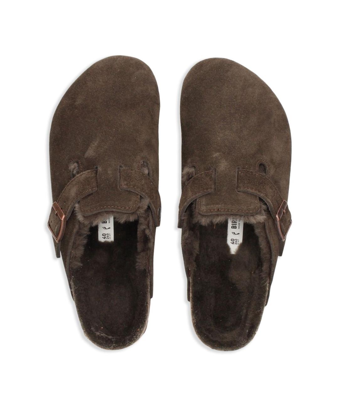 BIRKENSTOCK Коричневые замшевые мюли, фото 2