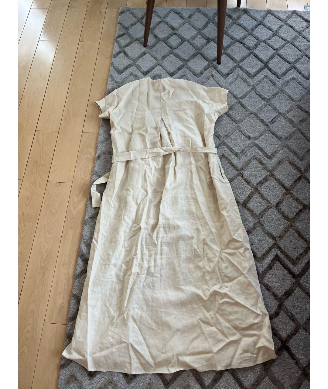 LISA MARIE FERNANDEZ Бежевое льняное платье, фото 2