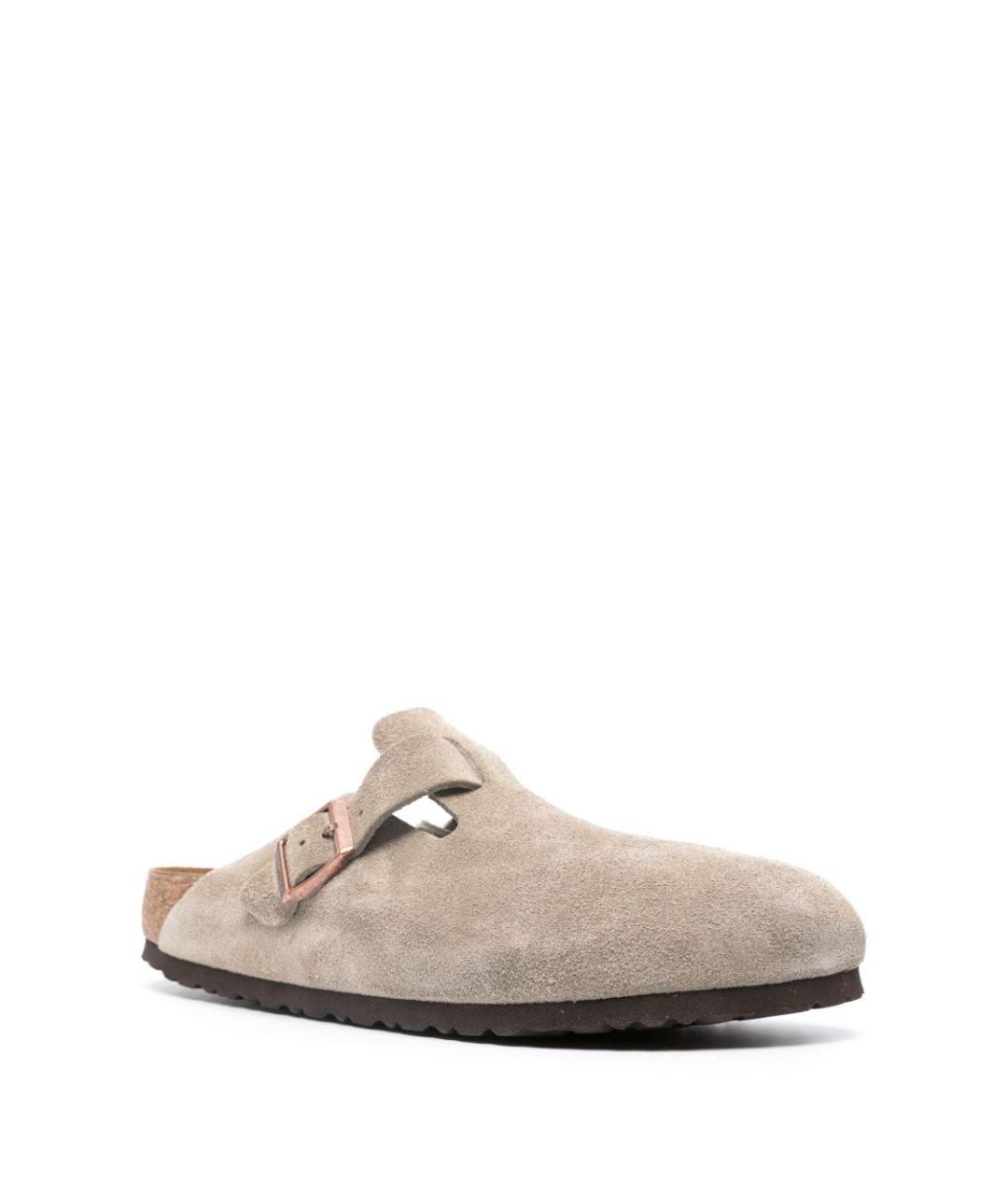 BIRKENSTOCK Бежевые замшевые мюли, фото 3