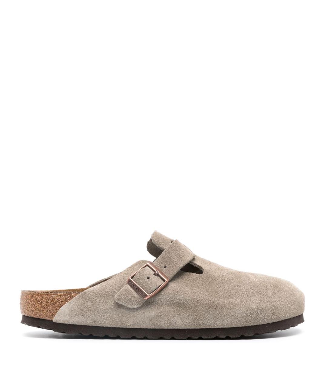 BIRKENSTOCK Бежевые замшевые мюли, фото 1