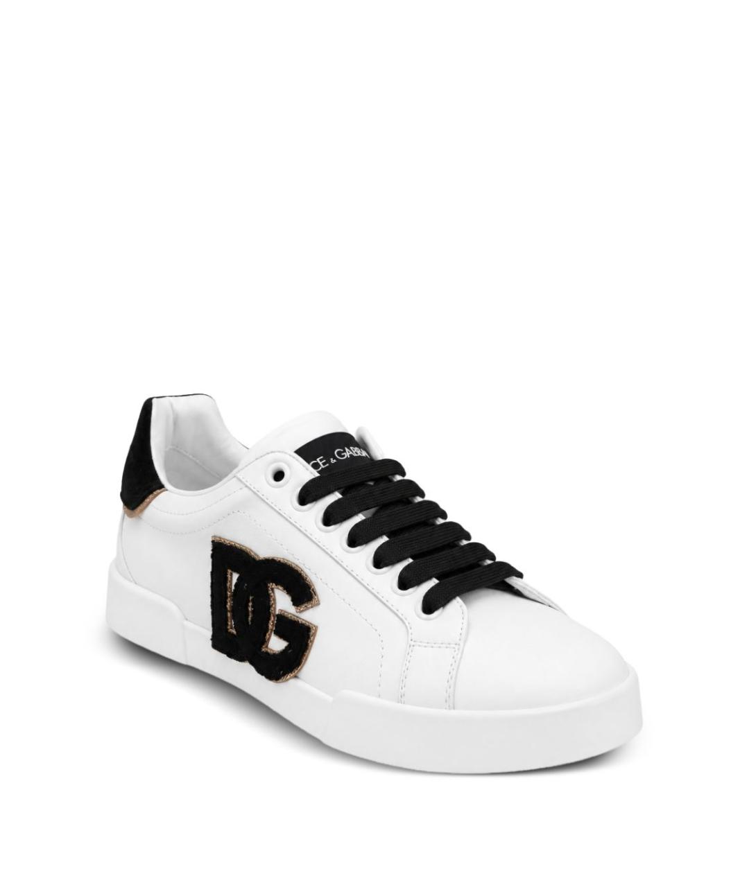 DOLCE&GABBANA Белые кожаные кеды, фото 2