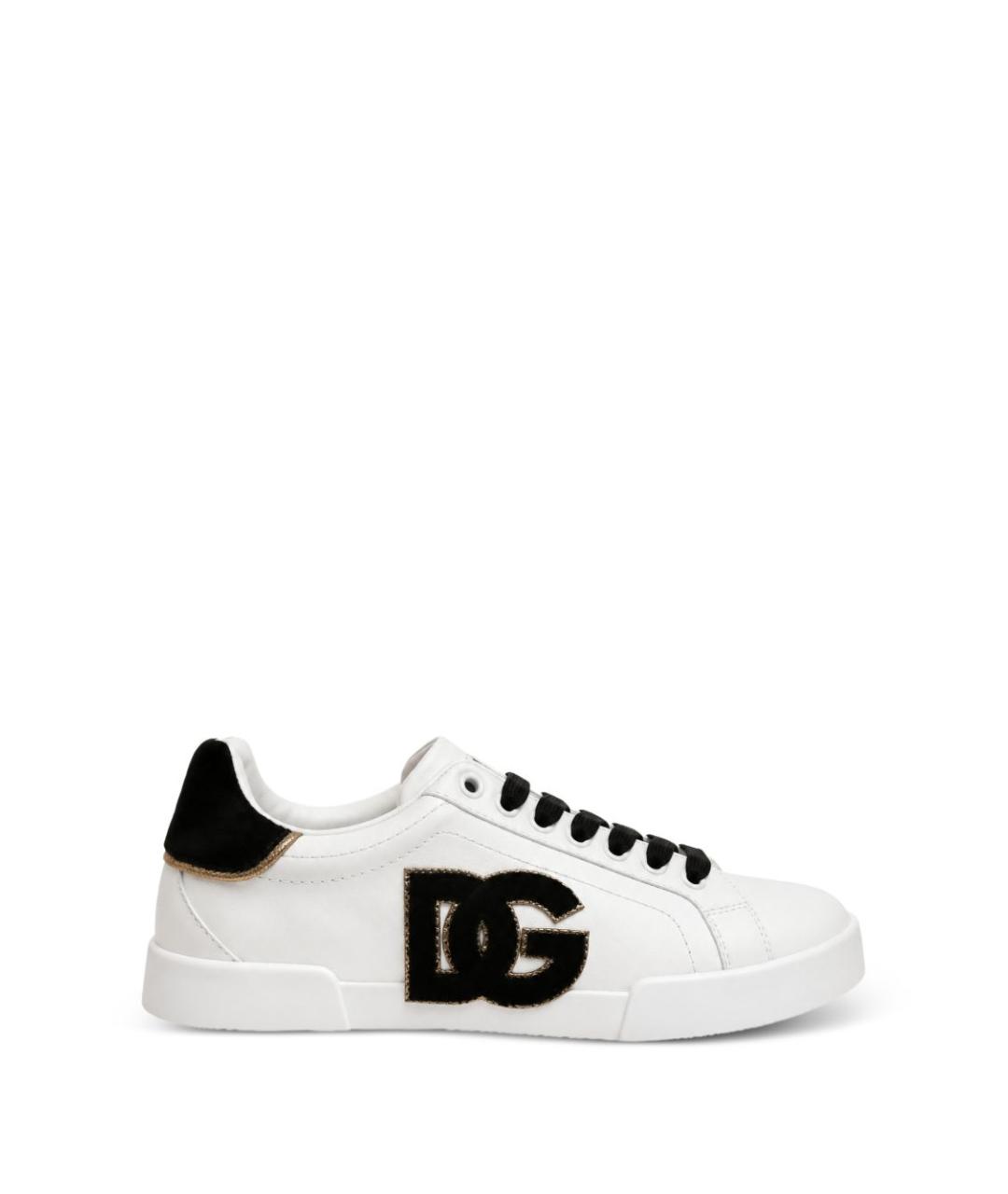 DOLCE&GABBANA Белые кожаные кеды, фото 1