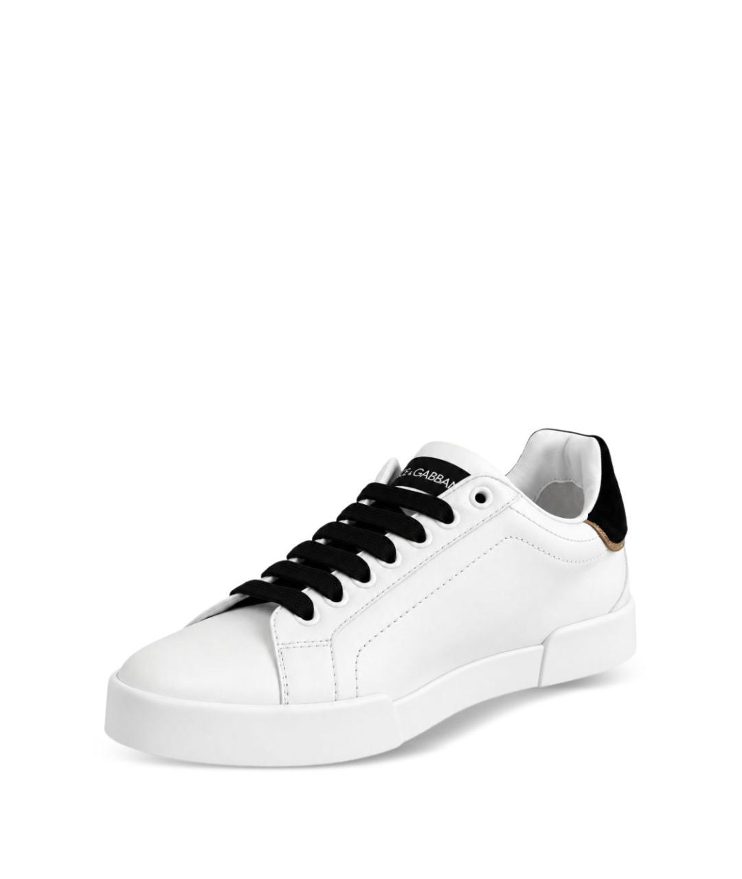 DOLCE&GABBANA Белые кожаные кеды, фото 4