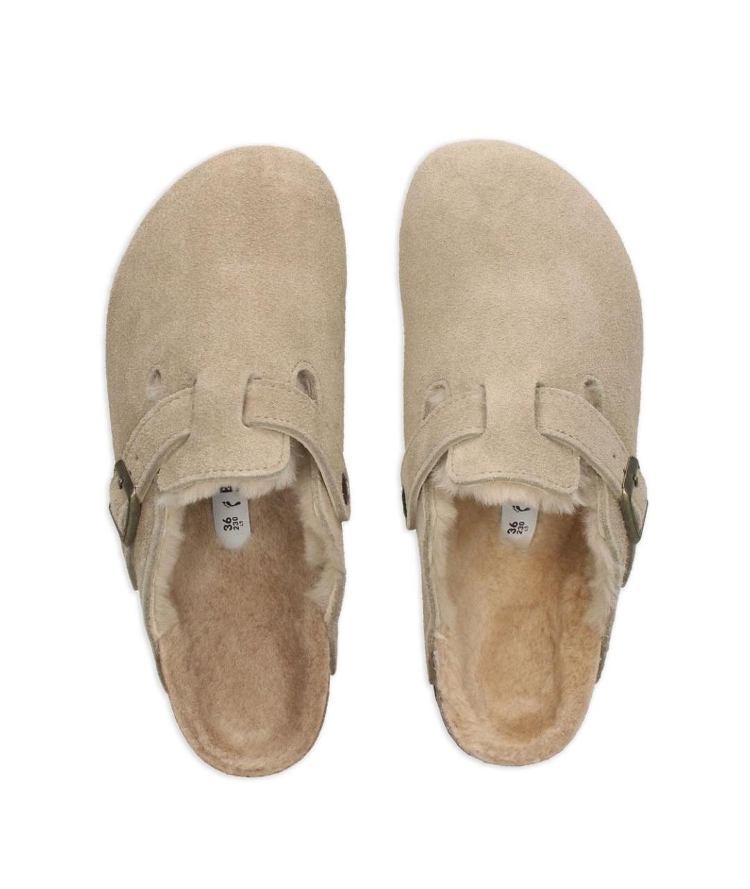 BIRKENSTOCK Бежевые замшевые мюли, фото 2