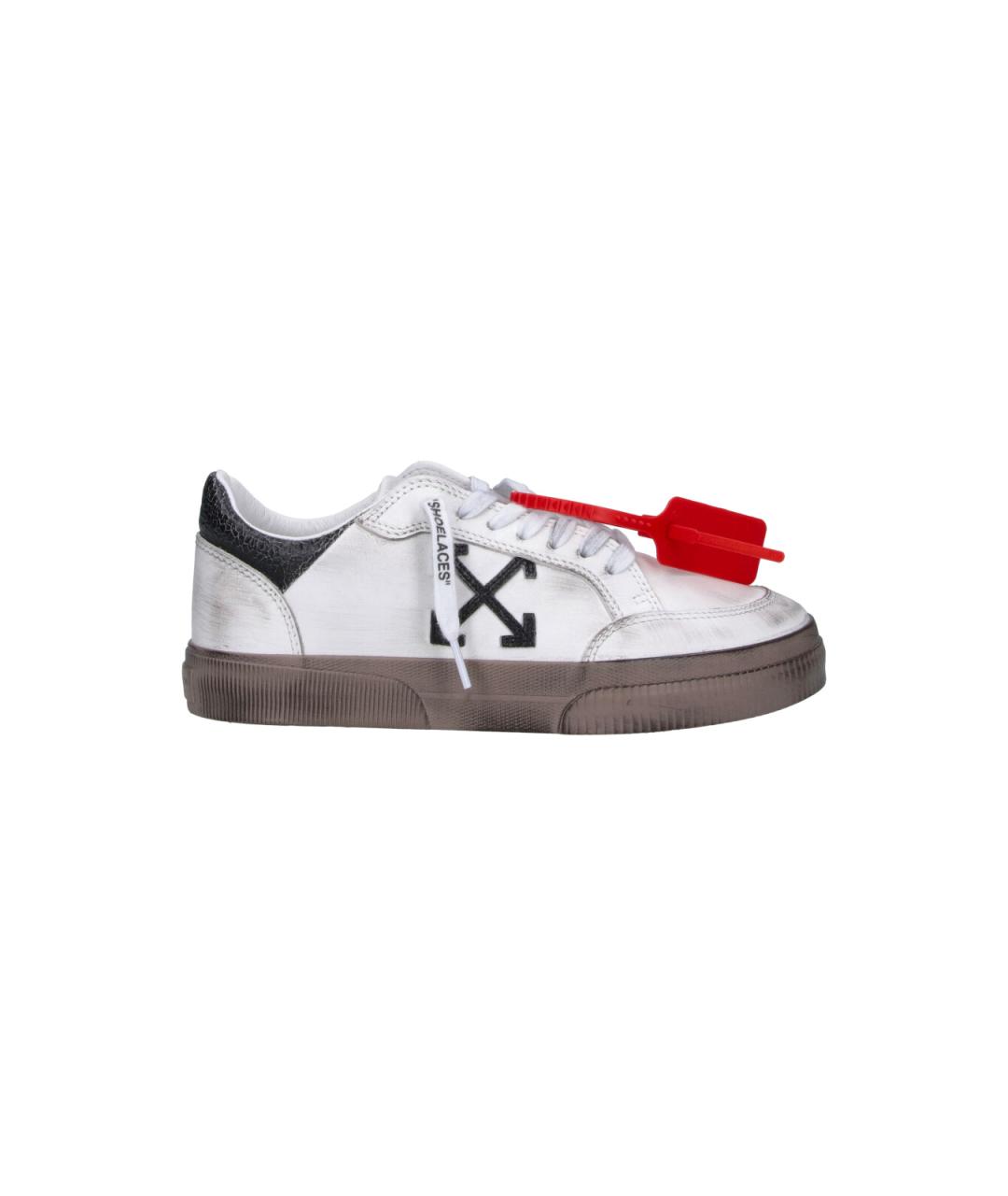 OFF-WHITE Белые кожаные низкие кроссовки / кеды, фото 1