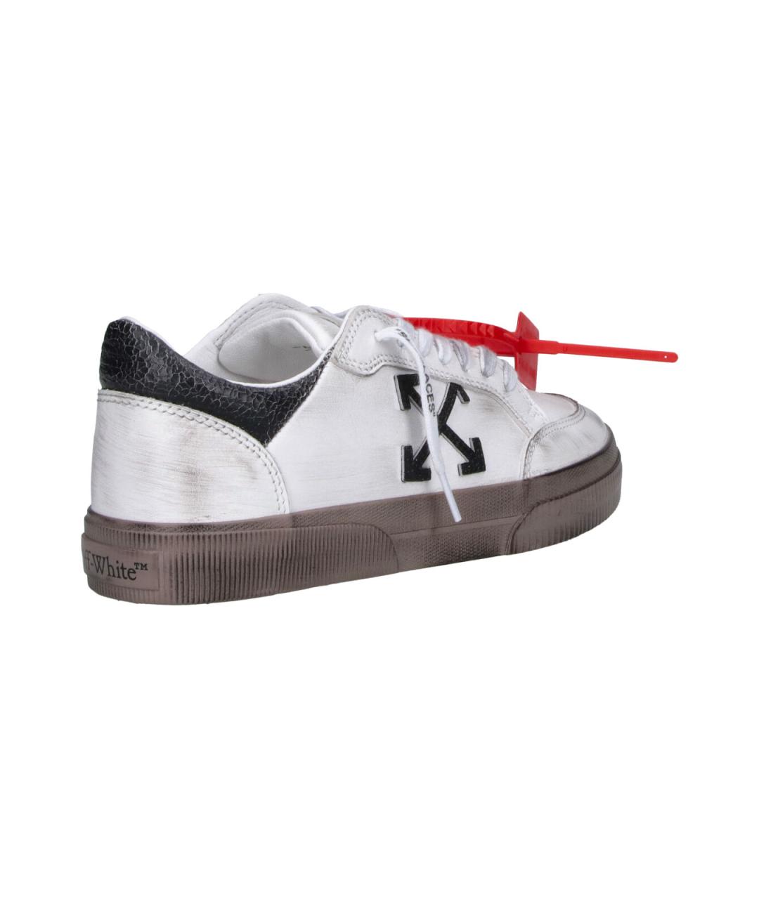OFF-WHITE Белые кожаные низкие кроссовки / кеды, фото 4