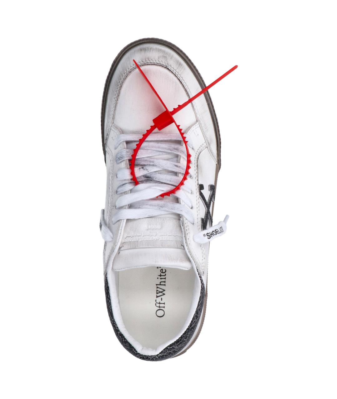 OFF-WHITE Белые кожаные низкие кроссовки / кеды, фото 5