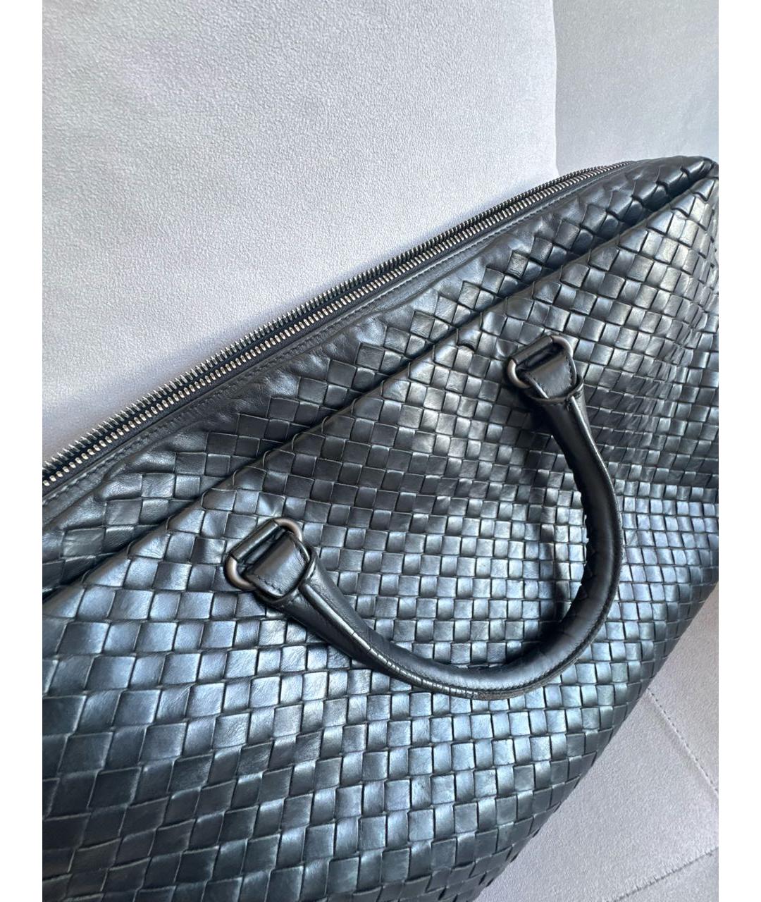 BOTTEGA VENETA Черный кожаный портфель, фото 6