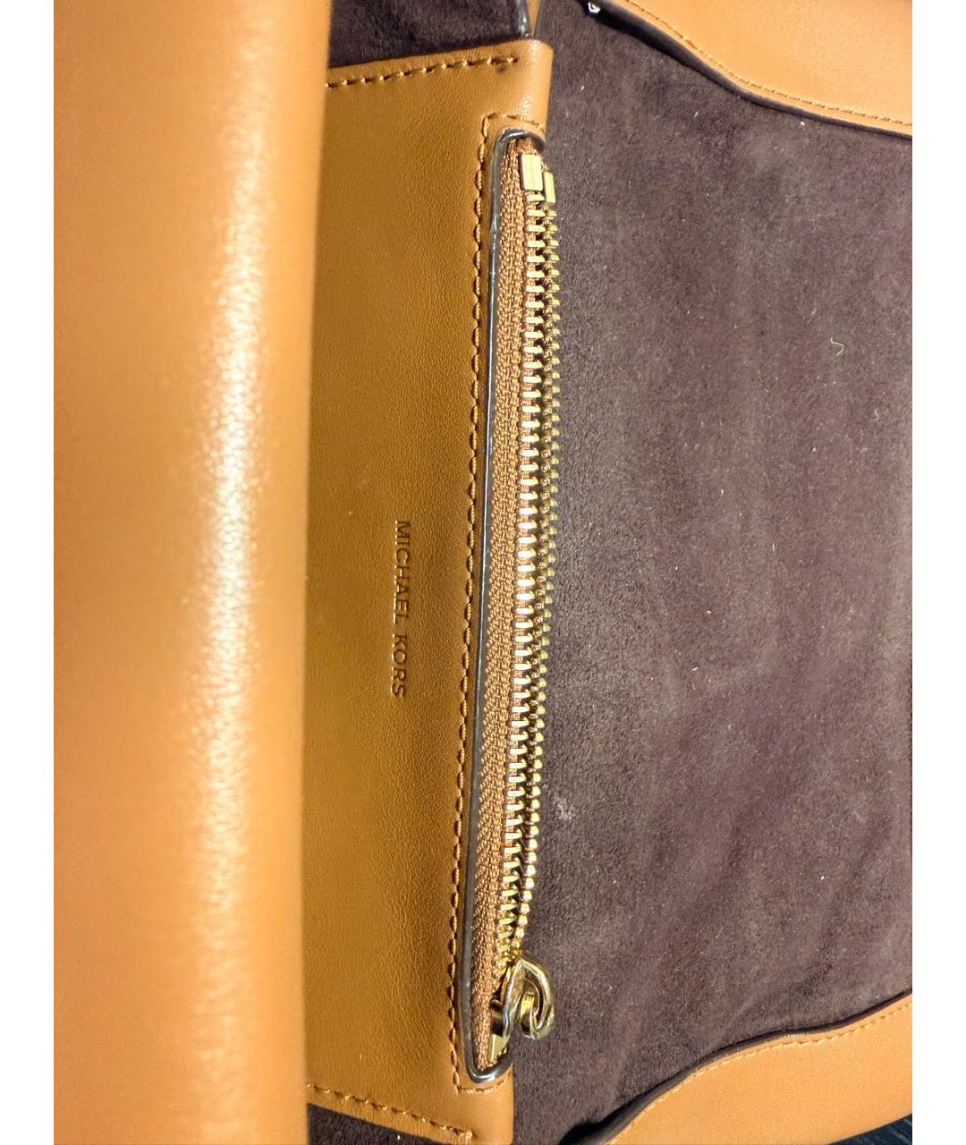 MICHAEL KORS Коричневая кожаная сумка с короткими ручками, фото 5