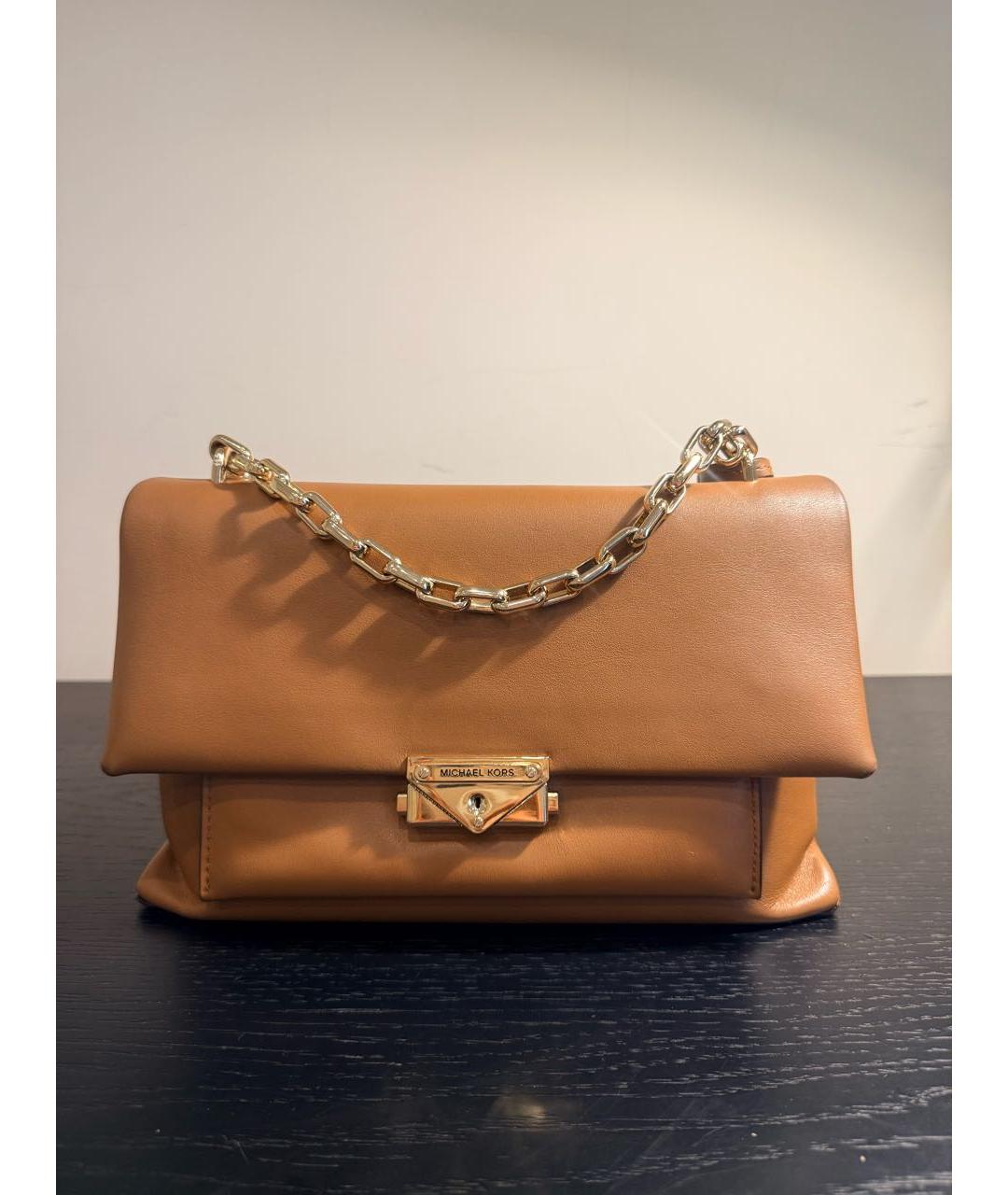 MICHAEL KORS Коричневая кожаная сумка с короткими ручками, фото 7