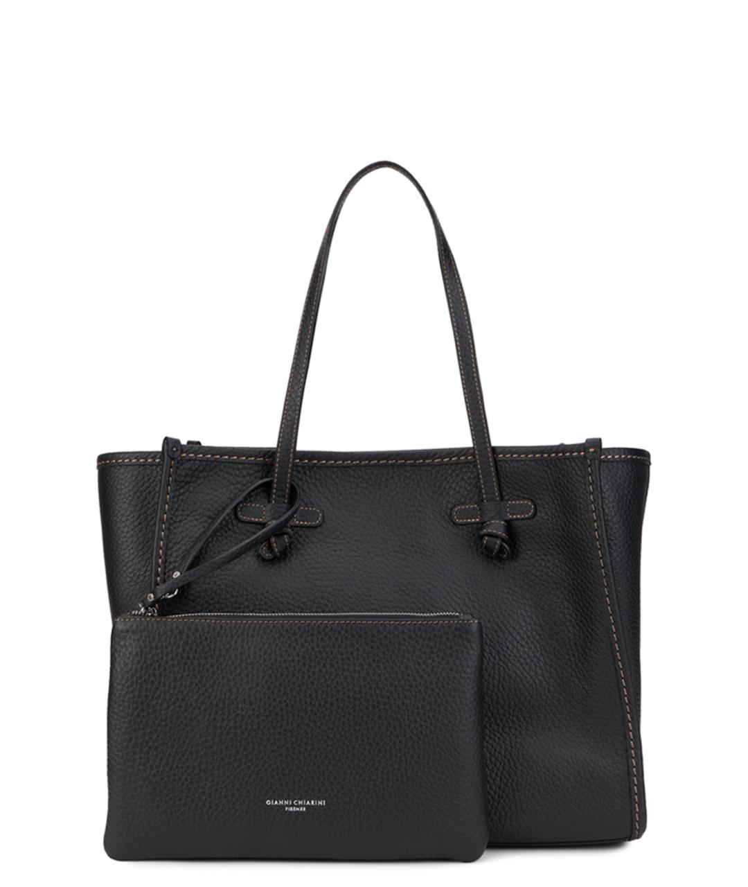 Gianni Chiarini Черная кожаная сумка тоут, фото 1