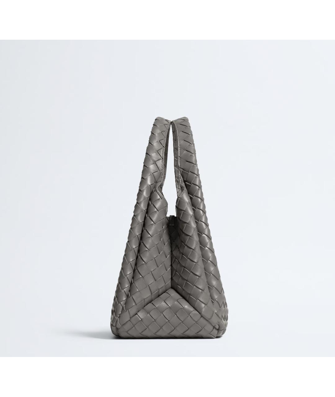 BOTTEGA VENETA Серая кожаная сумка тоут, фото 4