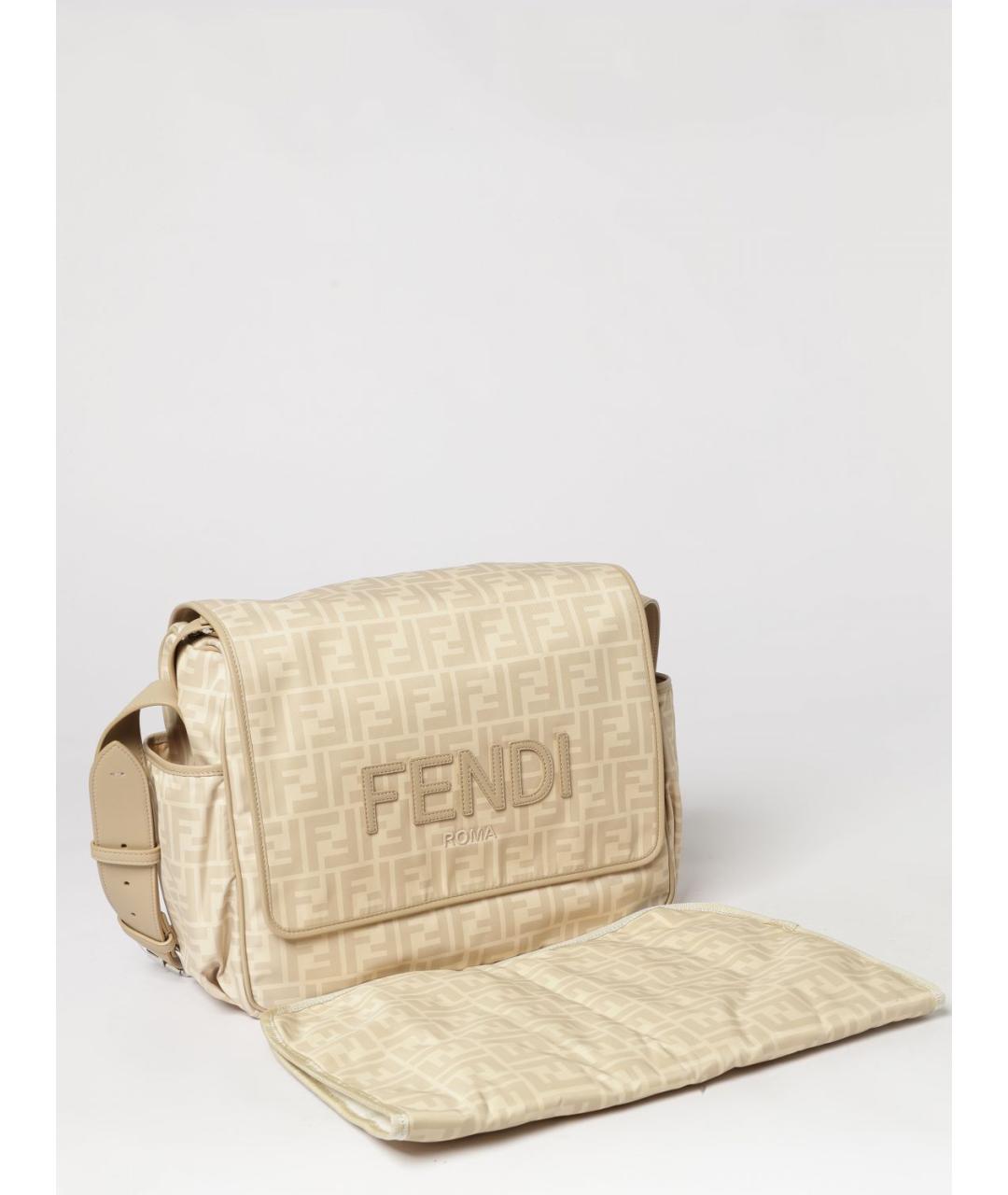 FENDI Бежевая тканевая дорожная/спортивная сумка, фото 3