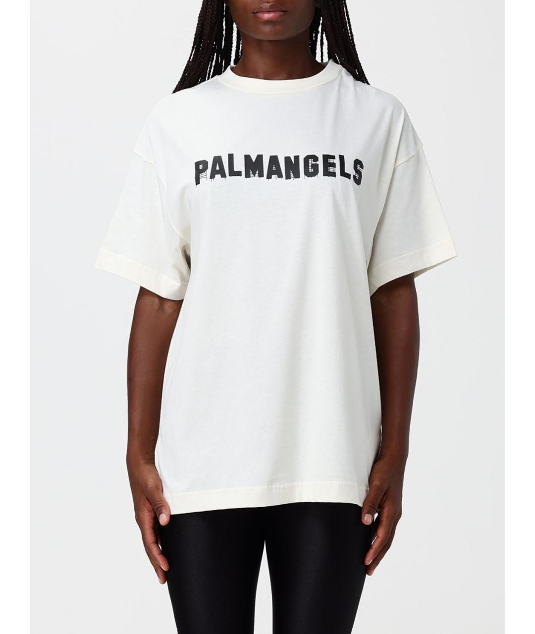 PALM ANGELS Белая хлопковая футболка, фото 4