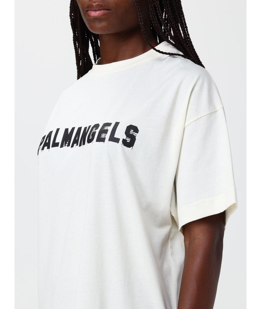 PALM ANGELS Белая хлопковая футболка, фото 3