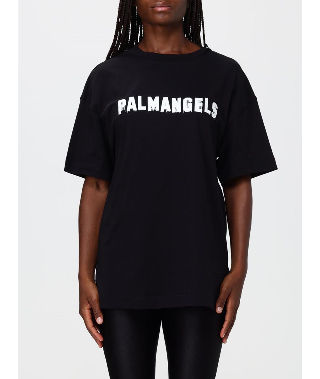 PALM ANGELS Черная хлопковая футболка, фото 4