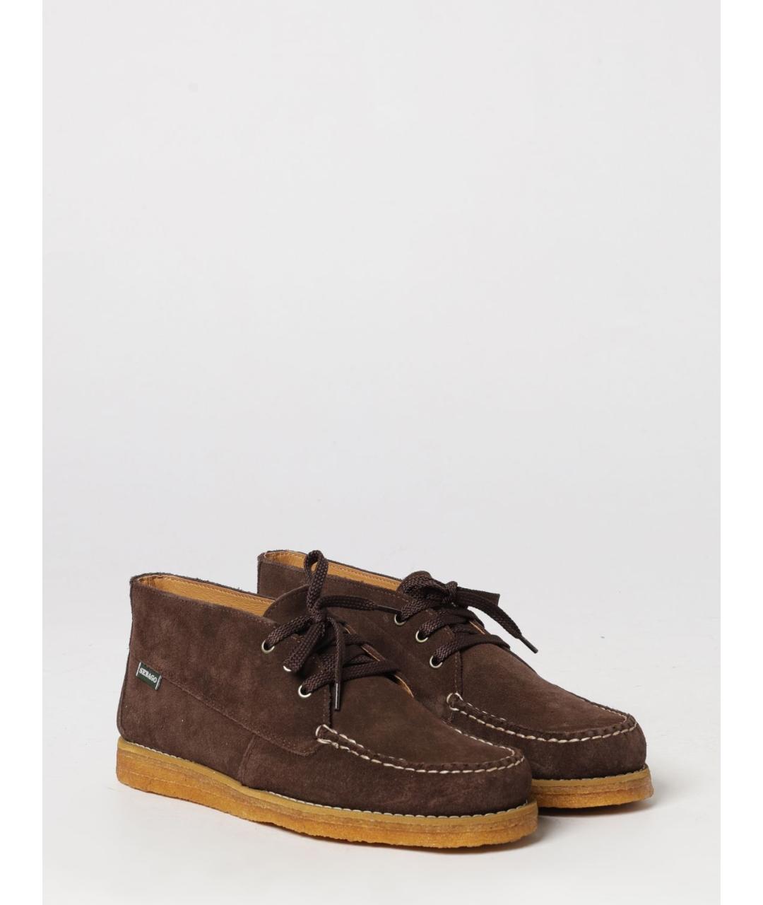 SEBAGO Коричневые замшевые низкие ботинки, фото 2
