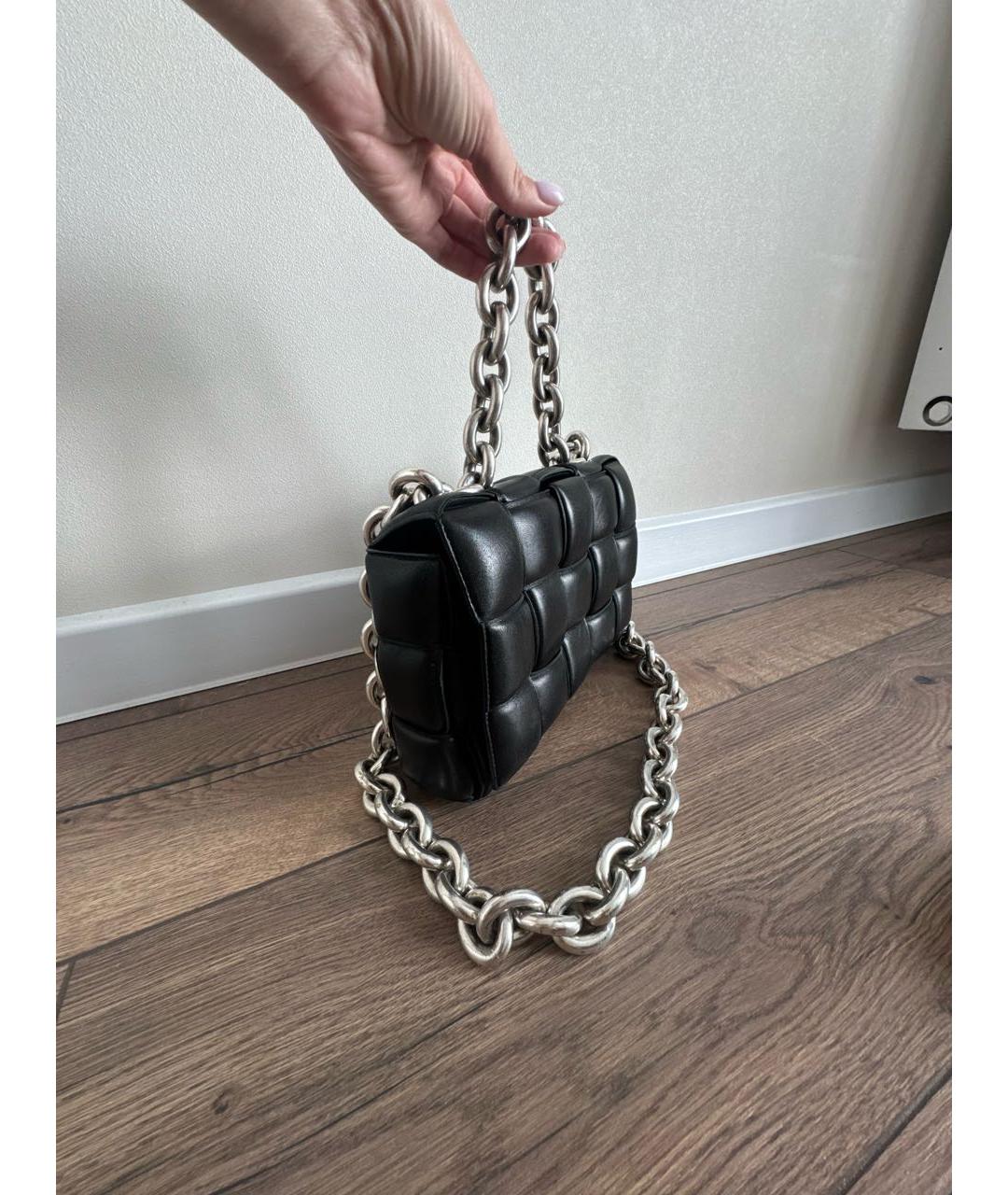 BOTTEGA VENETA Черная кожаная сумка через плечо, фото 2