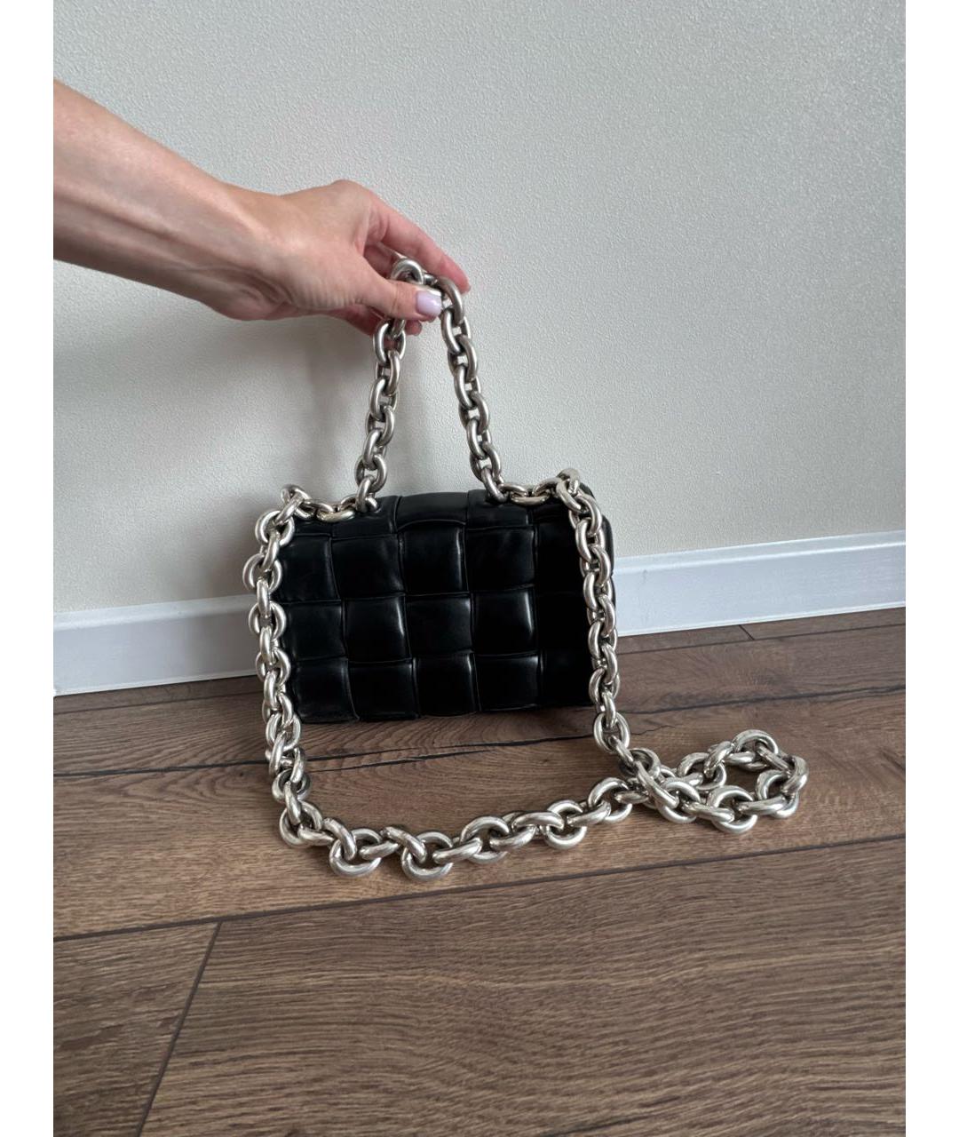 BOTTEGA VENETA Черная кожаная сумка через плечо, фото 3