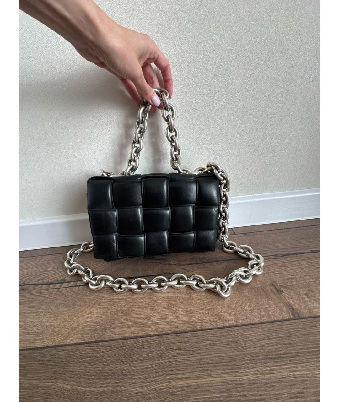 BOTTEGA VENETA Черная кожаная сумка через плечо, фото 5