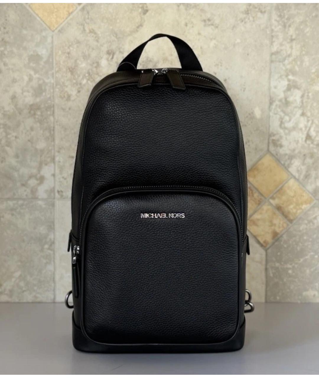 MICHAEL KORS Черный кожаный рюкзак, фото 6