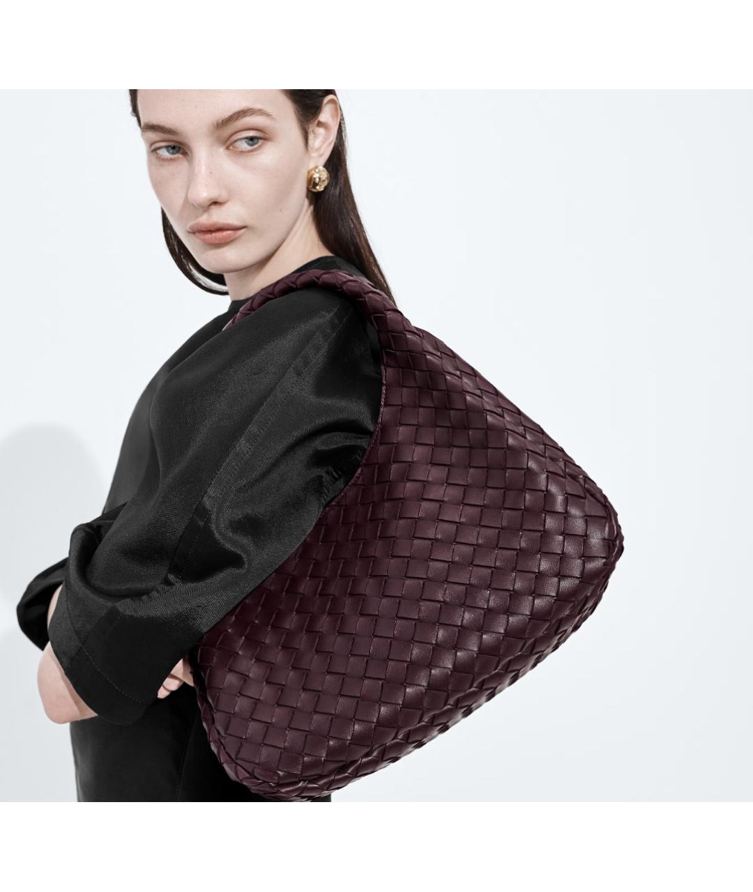 BOTTEGA VENETA Бордовая кожаная сумка тоут, фото 2