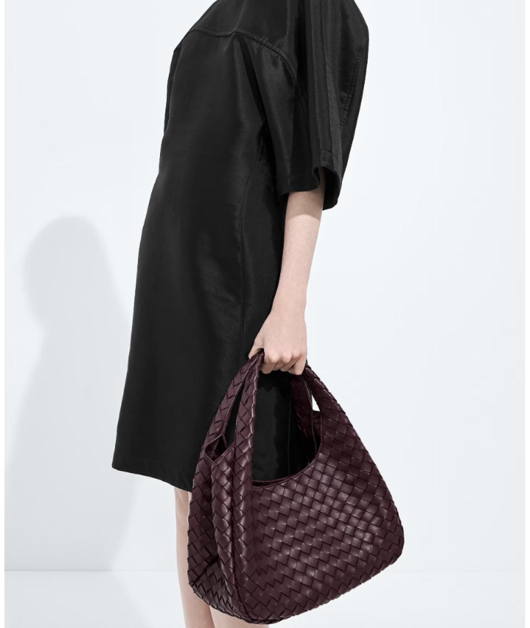 BOTTEGA VENETA Бордовая кожаная сумка тоут, фото 5