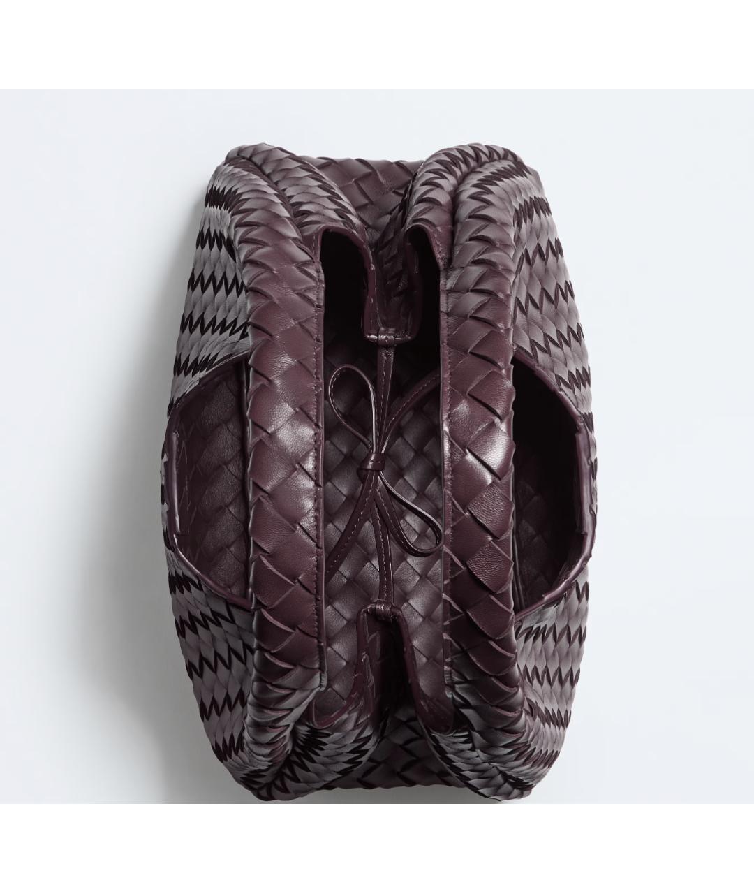 BOTTEGA VENETA Бордовая кожаная сумка тоут, фото 4