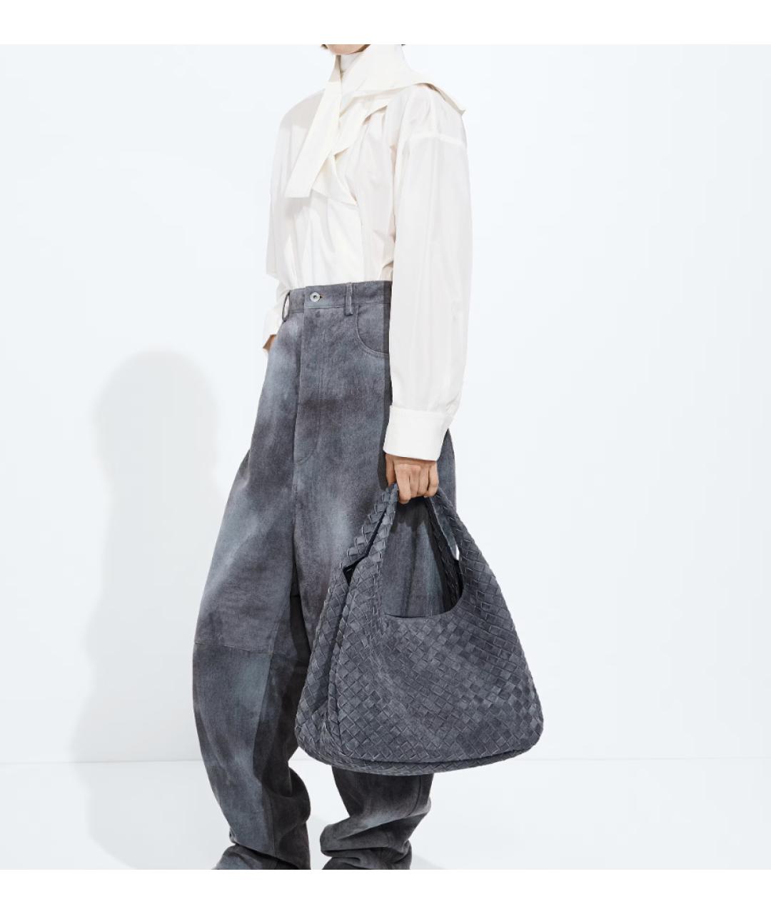 BOTTEGA VENETA Серая сумка тоут из канвы, фото 3