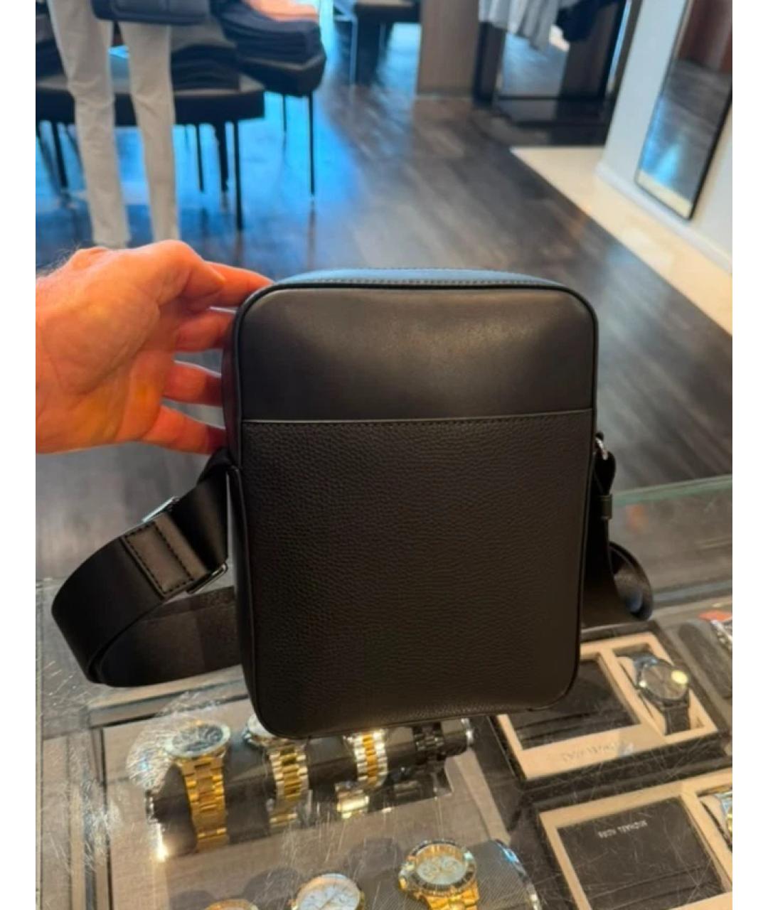 MICHAEL KORS Черная кожаная сумка на плечо, фото 5