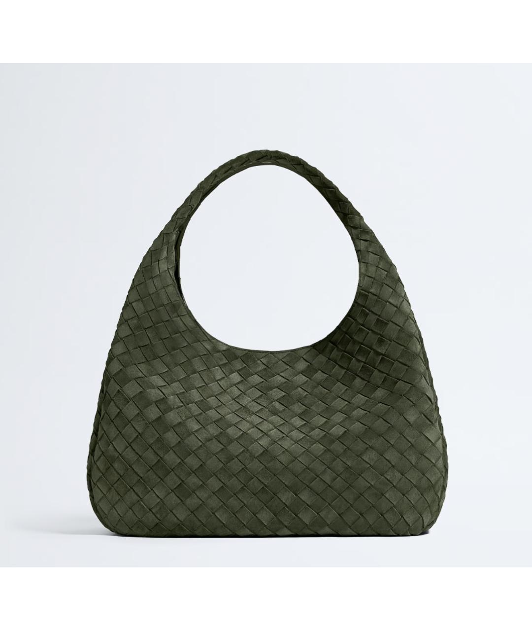 BOTTEGA VENETA Зеленая кожаная сумка тоут, фото 7