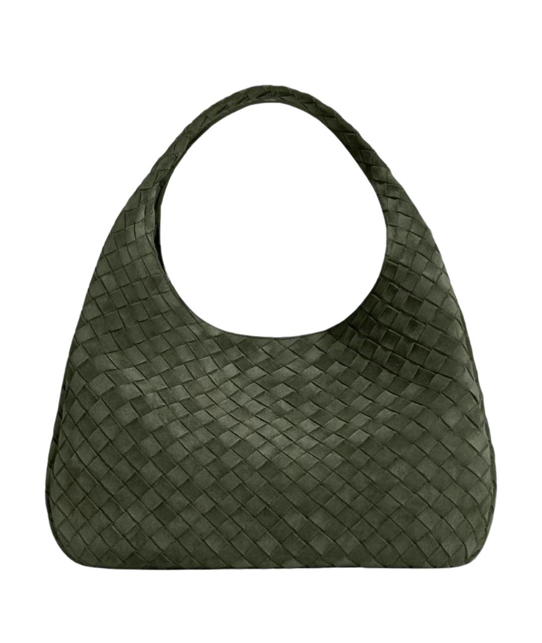 BOTTEGA VENETA Зеленая кожаная сумка тоут, фото 1