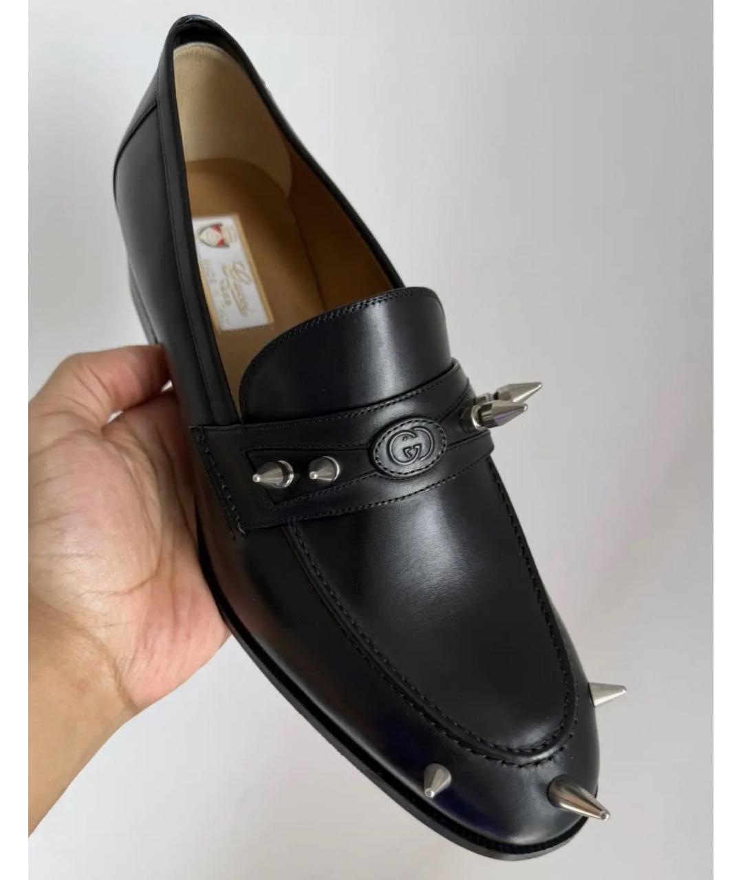GUCCI Черные кожаные лоферы, фото 6