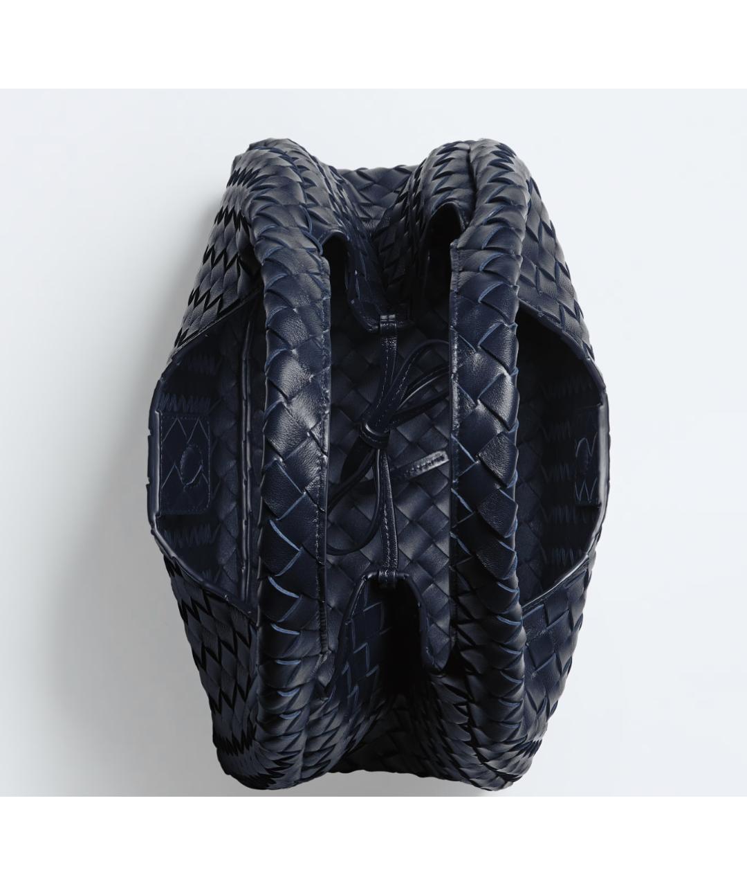 BOTTEGA VENETA Темно-синяя кожаная сумка тоут, фото 4