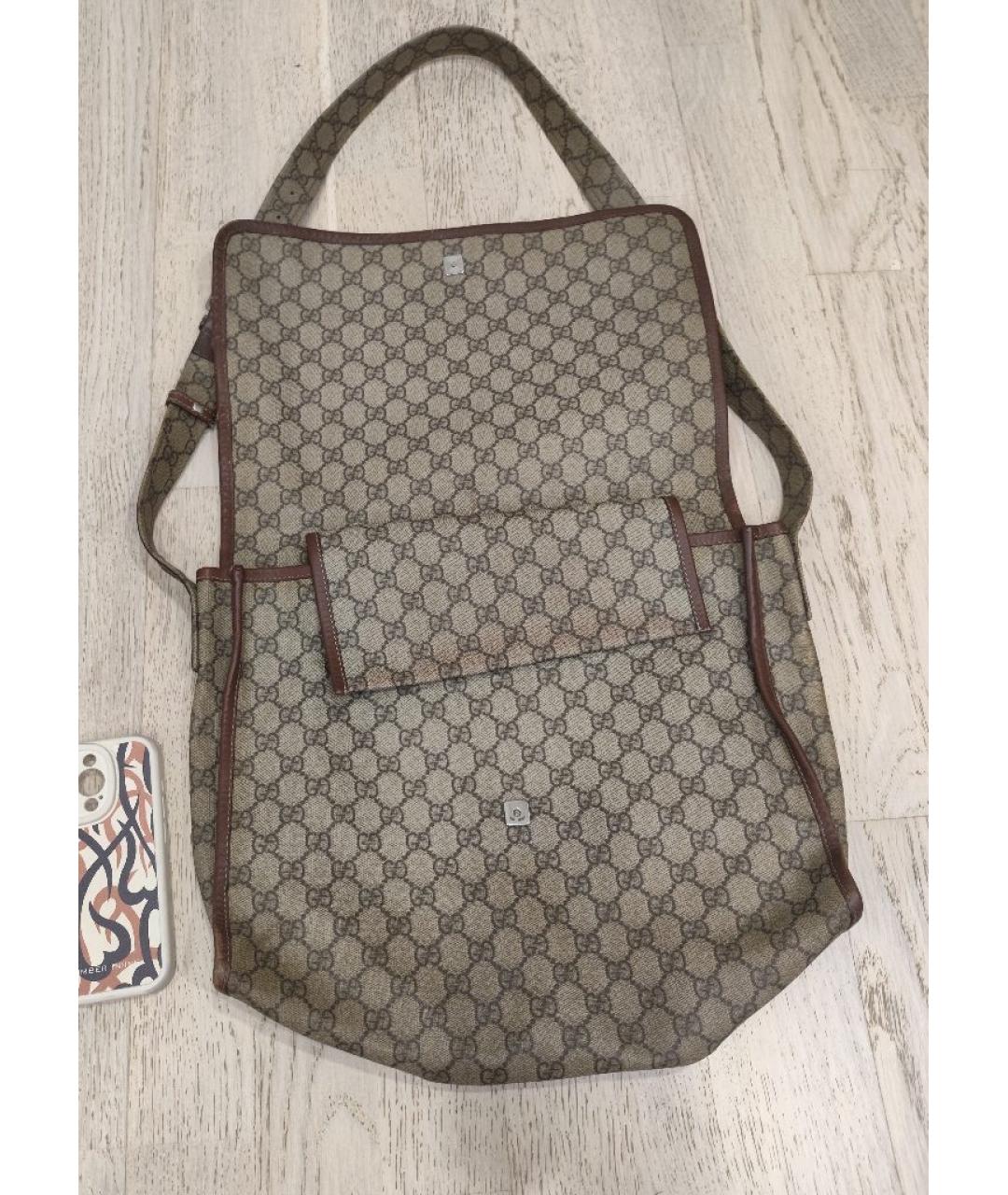 GUCCI Бежевая кожаная сумка на плечо, фото 2