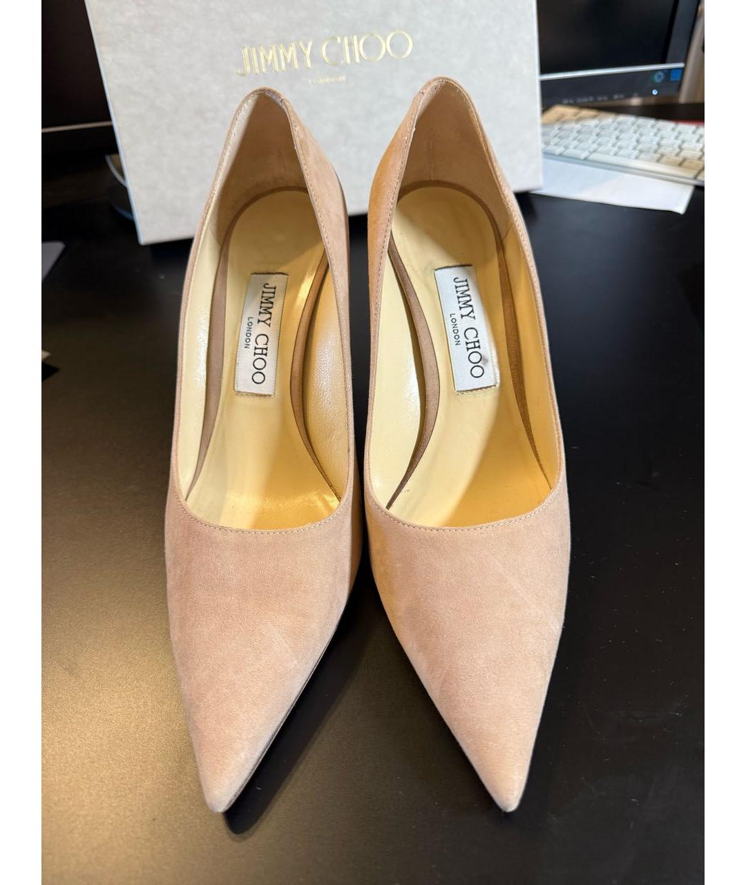 JIMMY CHOO Бежевые замшевые туфли, фото 2