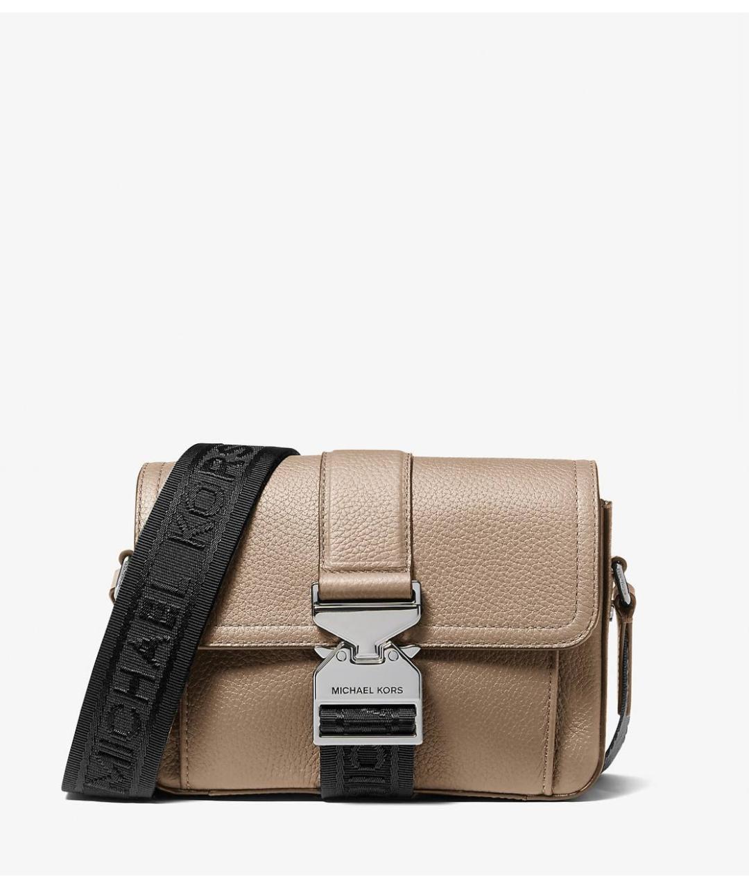 MICHAEL KORS Бежевая кожаная сумка на плечо, фото 9