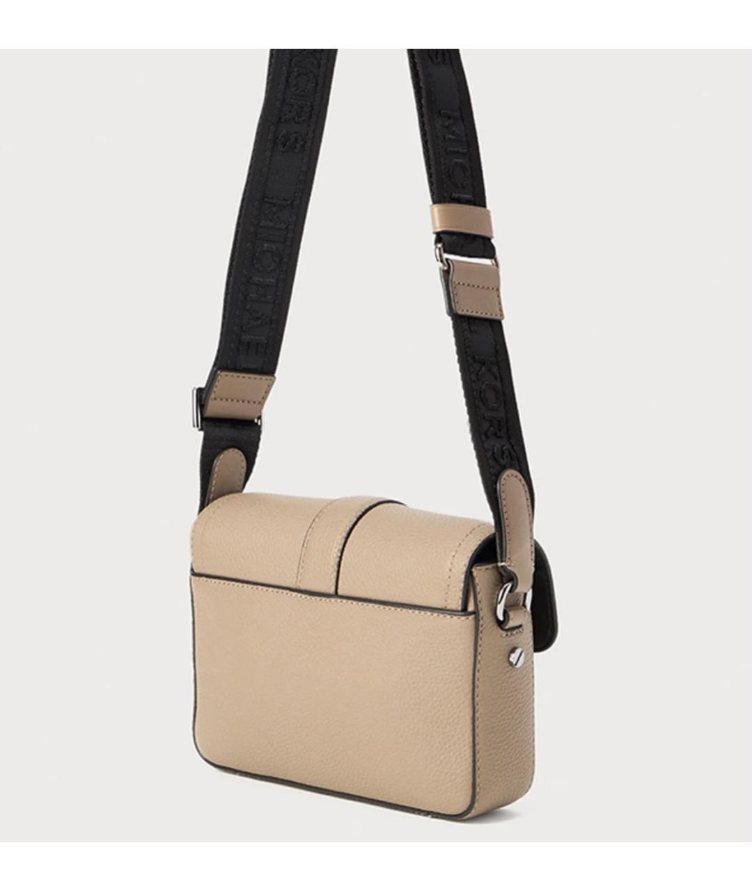 MICHAEL KORS Бежевая кожаная сумка на плечо, фото 5
