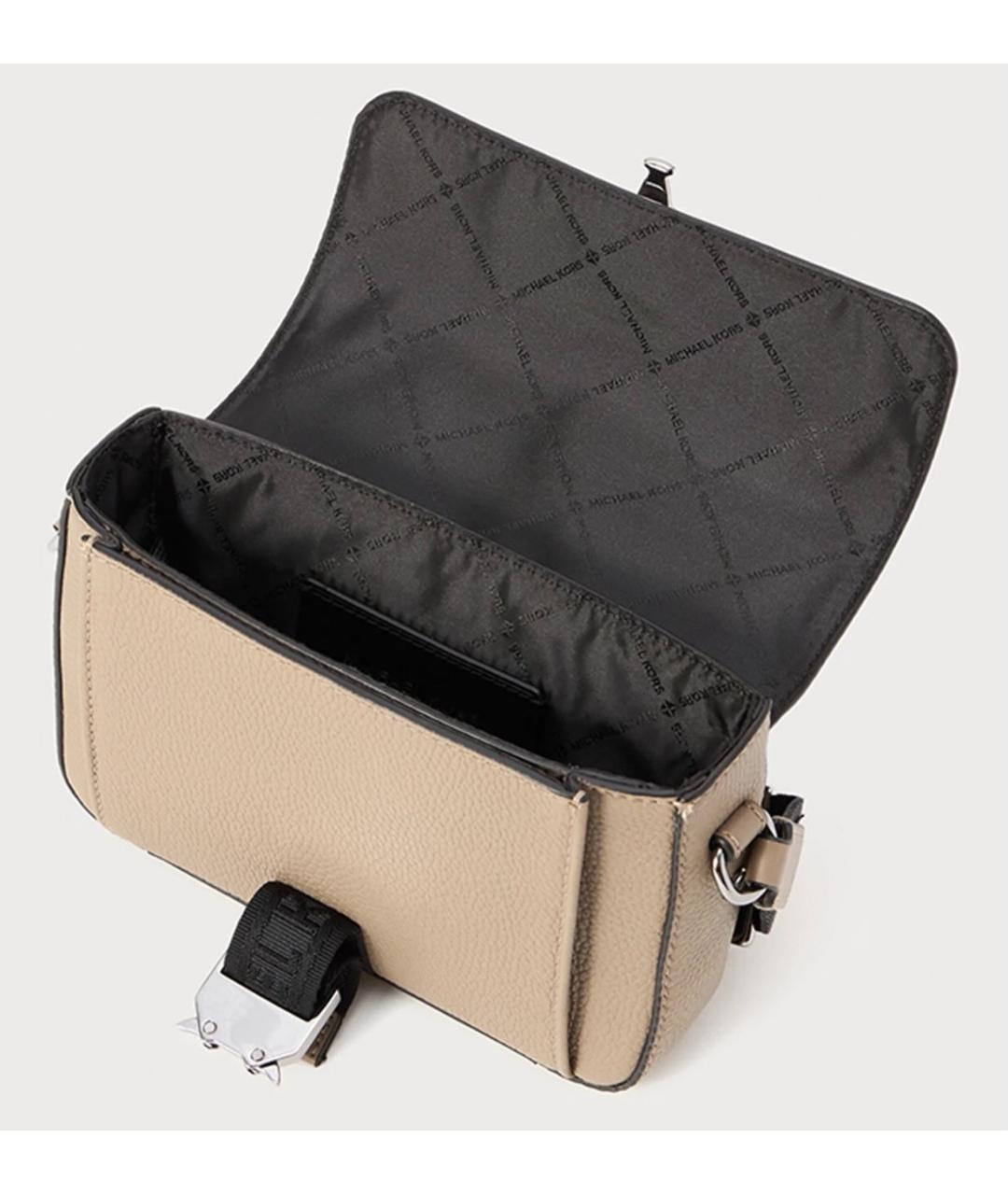 MICHAEL KORS Бежевая кожаная сумка на плечо, фото 2