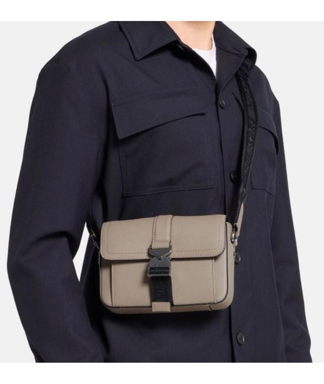 MICHAEL KORS Бежевая кожаная сумка на плечо, фото 4