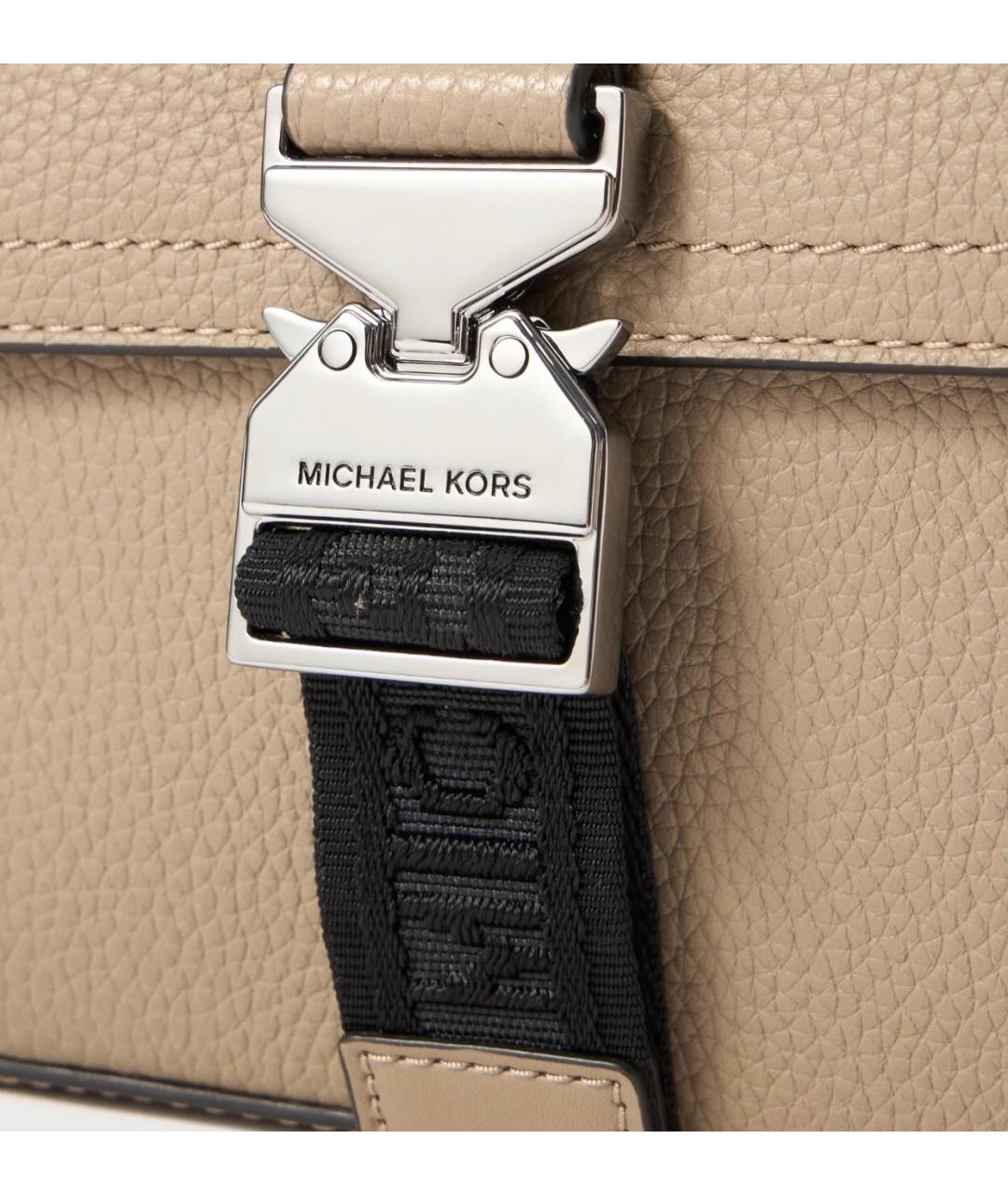 MICHAEL KORS Бежевая кожаная сумка на плечо, фото 3