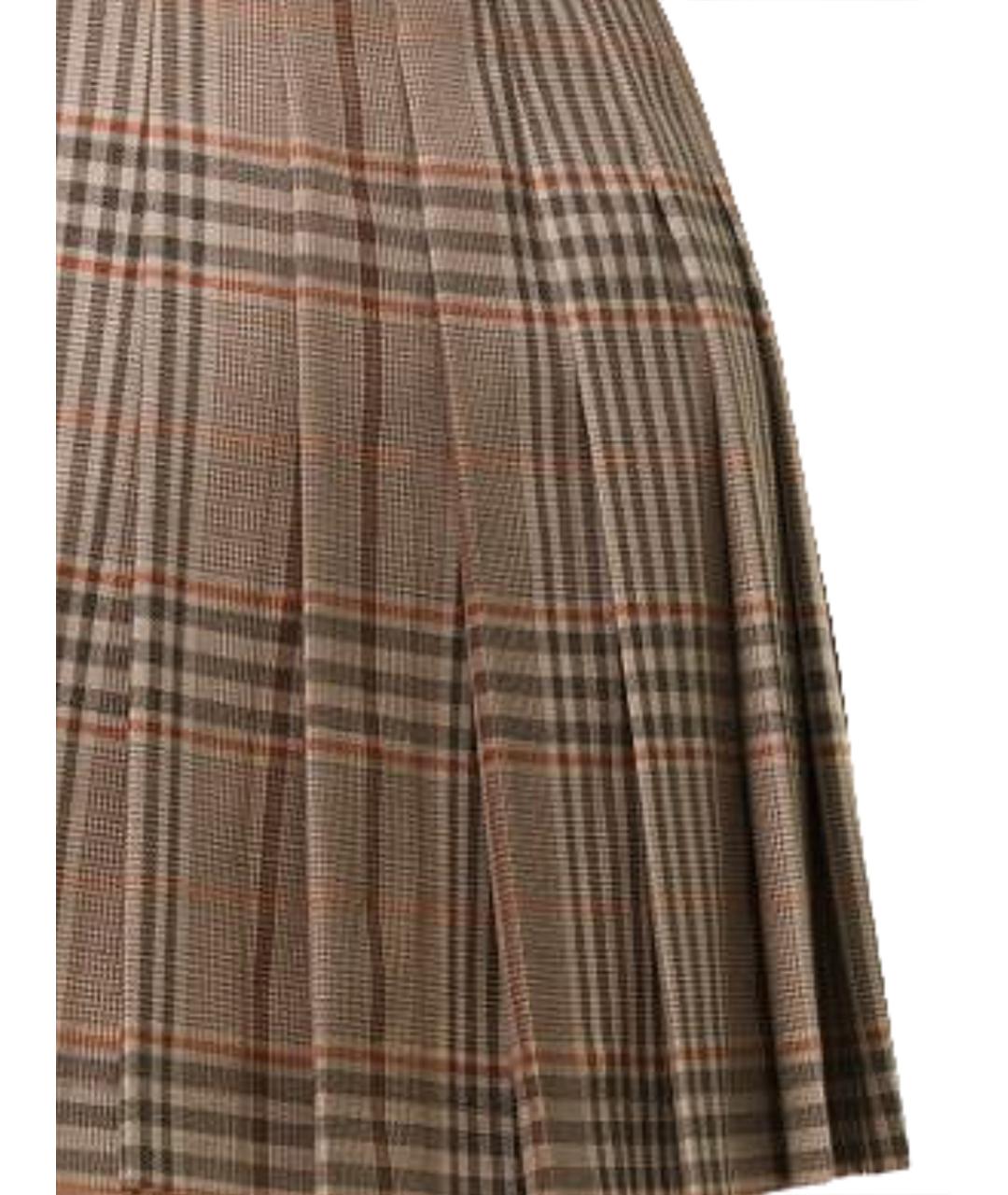 BURBERRY Мульти шерстяная юбка мини, фото 3