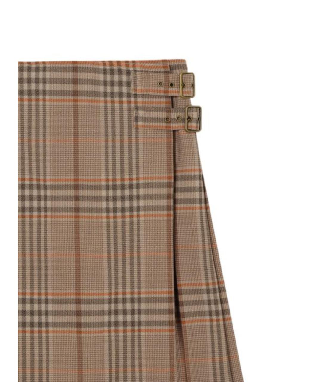BURBERRY Мульти шерстяная юбка мини, фото 2