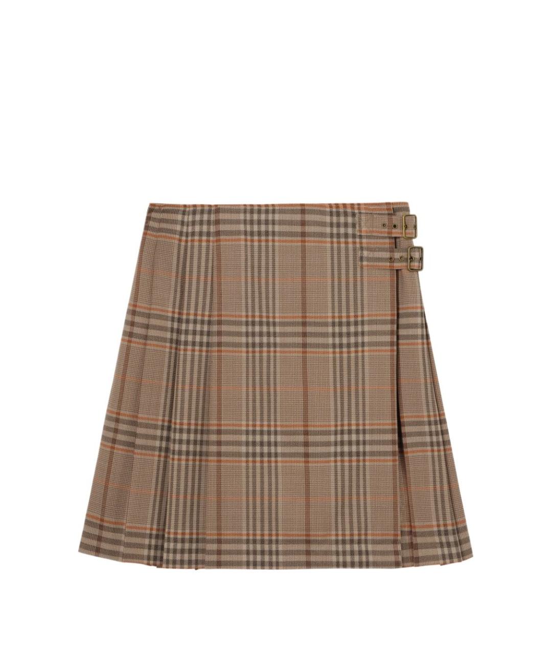 BURBERRY Мульти шерстяная юбка мини, фото 1