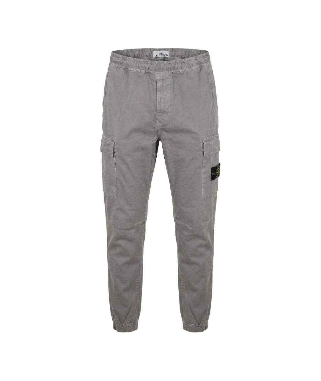 STONE ISLAND Серые хлопковые повседневные брюки, фото 1